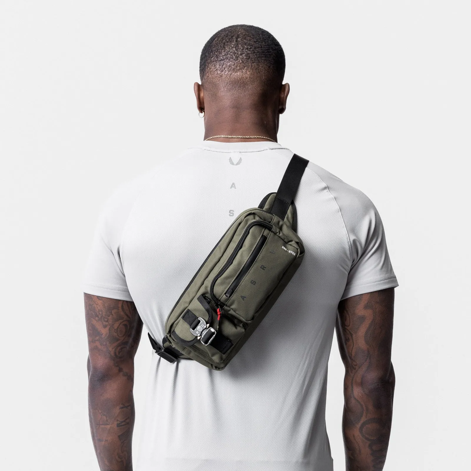 0703. Cordura Tech Crossbody Pack - Olive ASRV