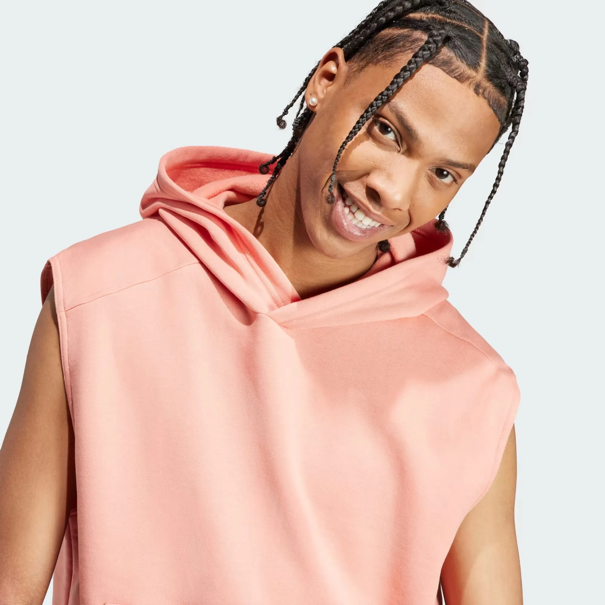 Adidas Lounge Sleeveless Fleece Hoodie - Men