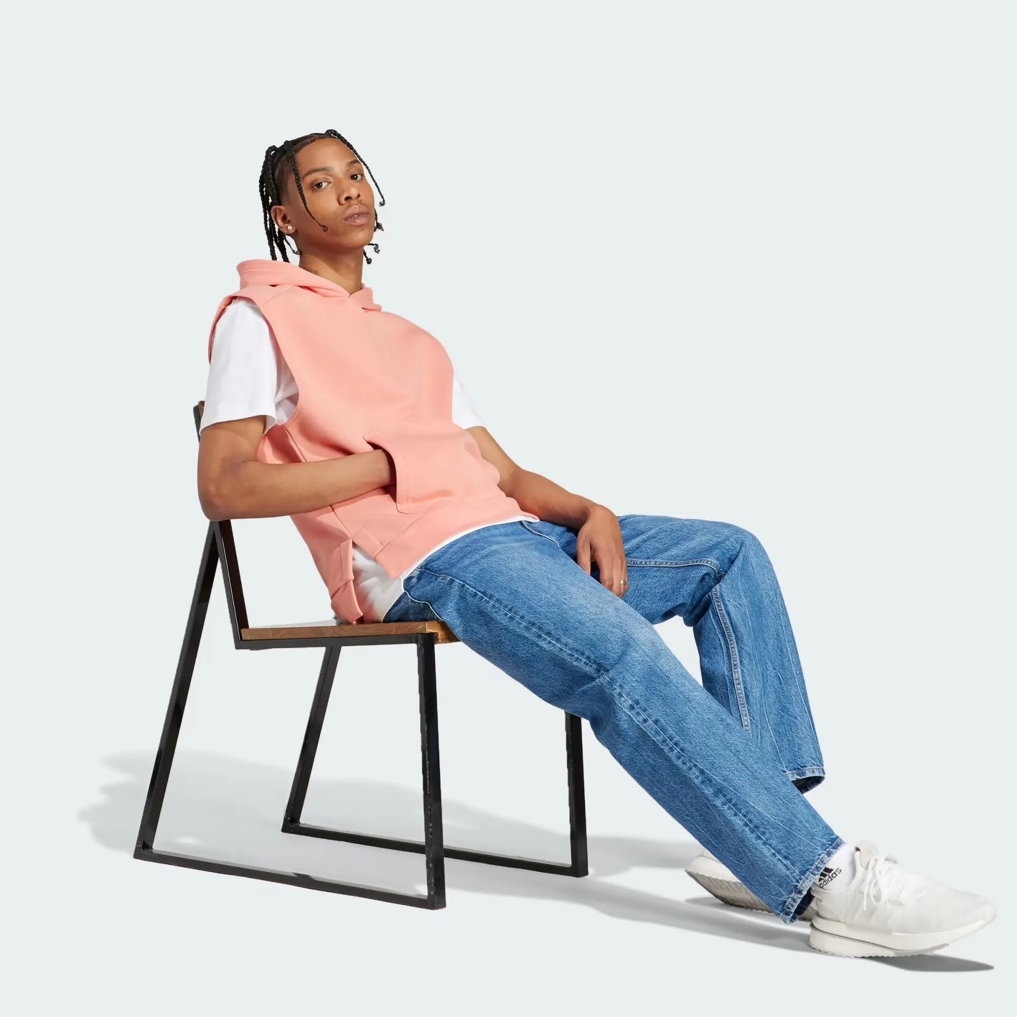 Adidas Lounge Sleeveless Fleece Hoodie - Men
