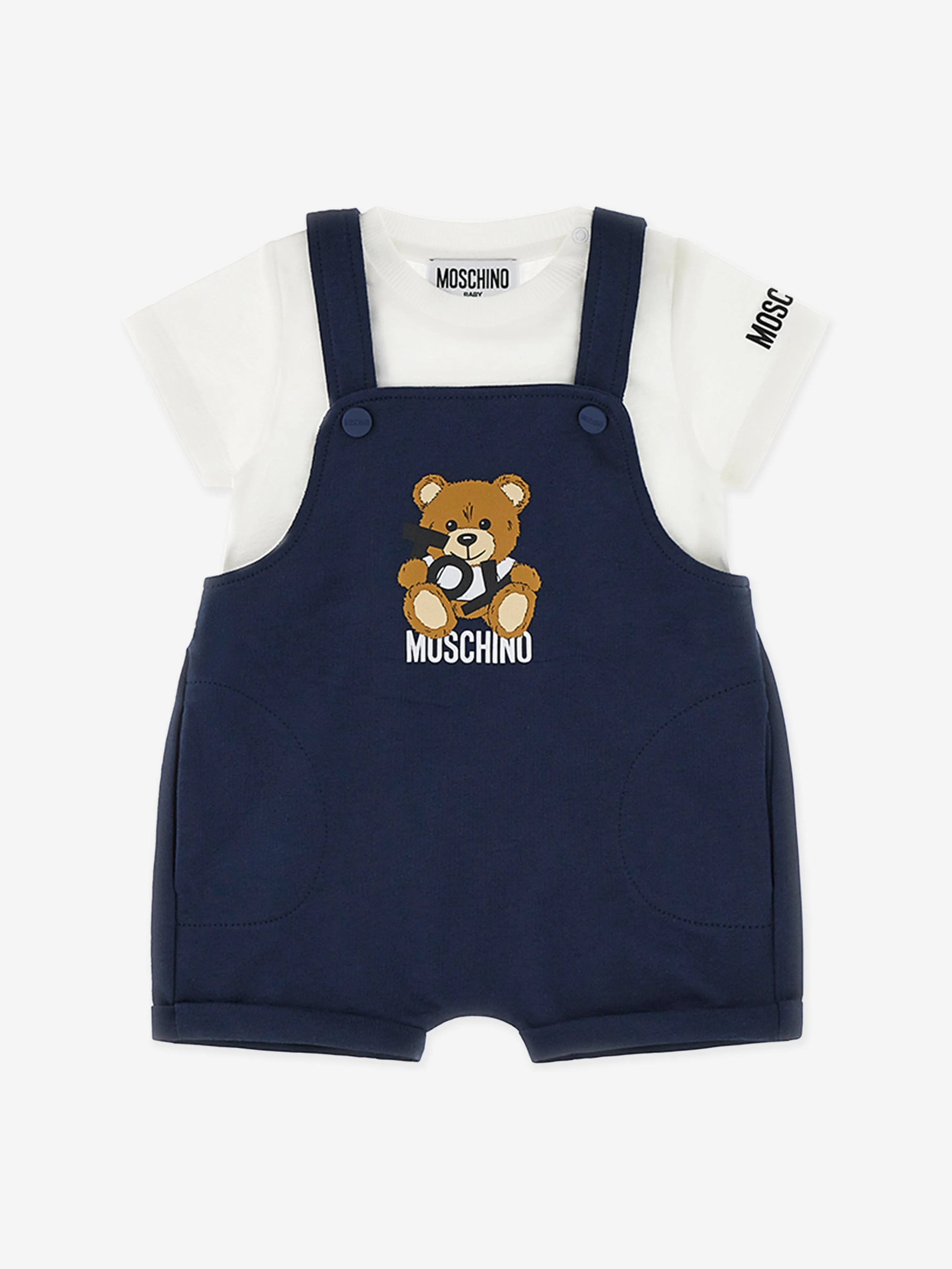 Baby Boys T-Shirt and Dungarees Set in Navy