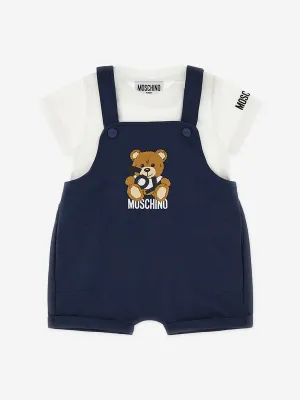 Baby Boys T-Shirt and Dungarees Set in Navy