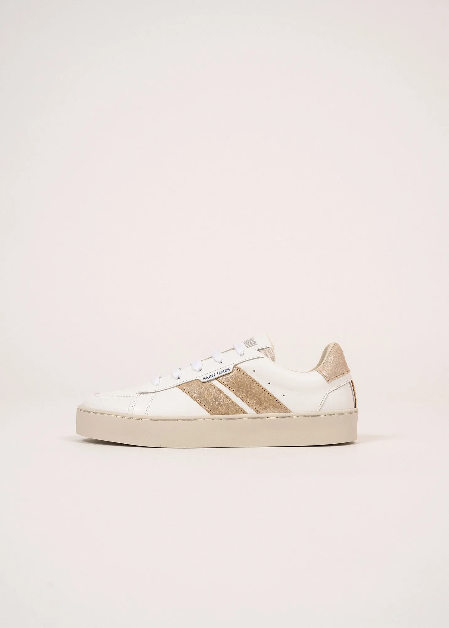 Baskets femme asymtriques - SAINT JAMES x Caval (BLANC/NACRE)