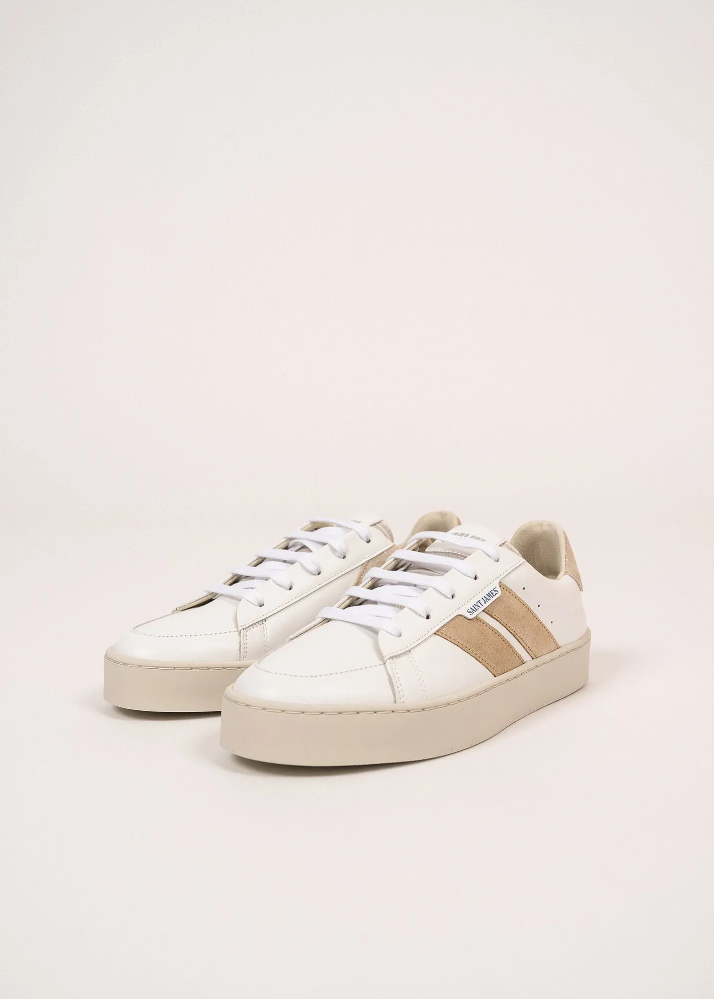 Baskets femme asymtriques - SAINT JAMES x Caval (BLANC/NACRE)