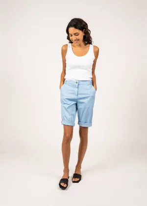 Bermuda droit uni Samantha - en coton lger (CIEL)
