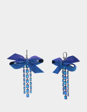 BLUE BOWS STONE BOW DROP EARRINGS BLUE Betsey Johnson