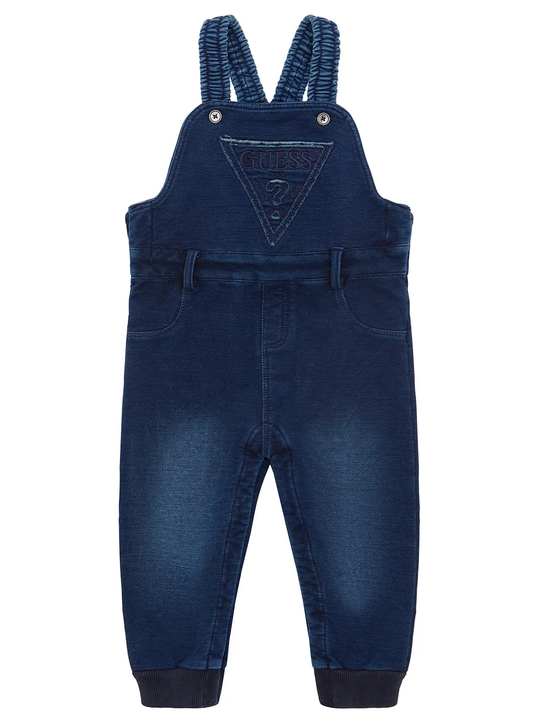 Blue Denim Knit Overall (0-12M) Guess