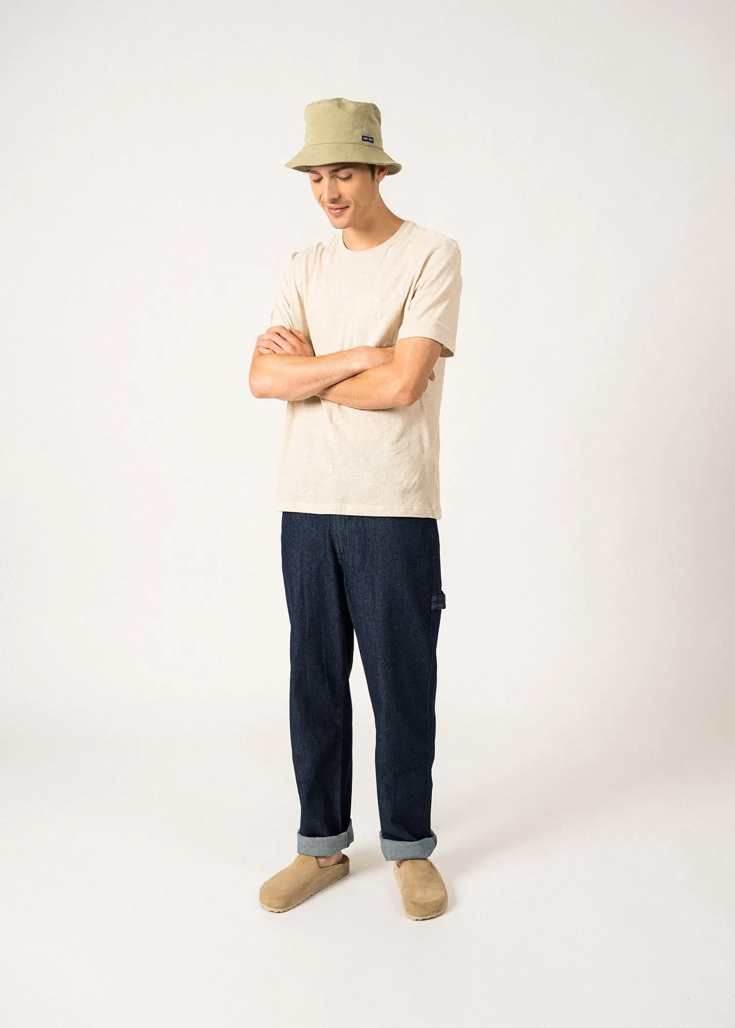 Bob de plage uni - en coton (AMANDIER)