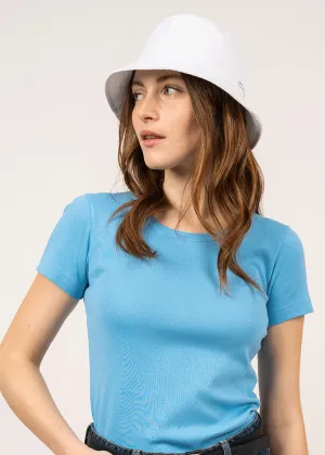 Bob de plage uni - en coton (BLANC)