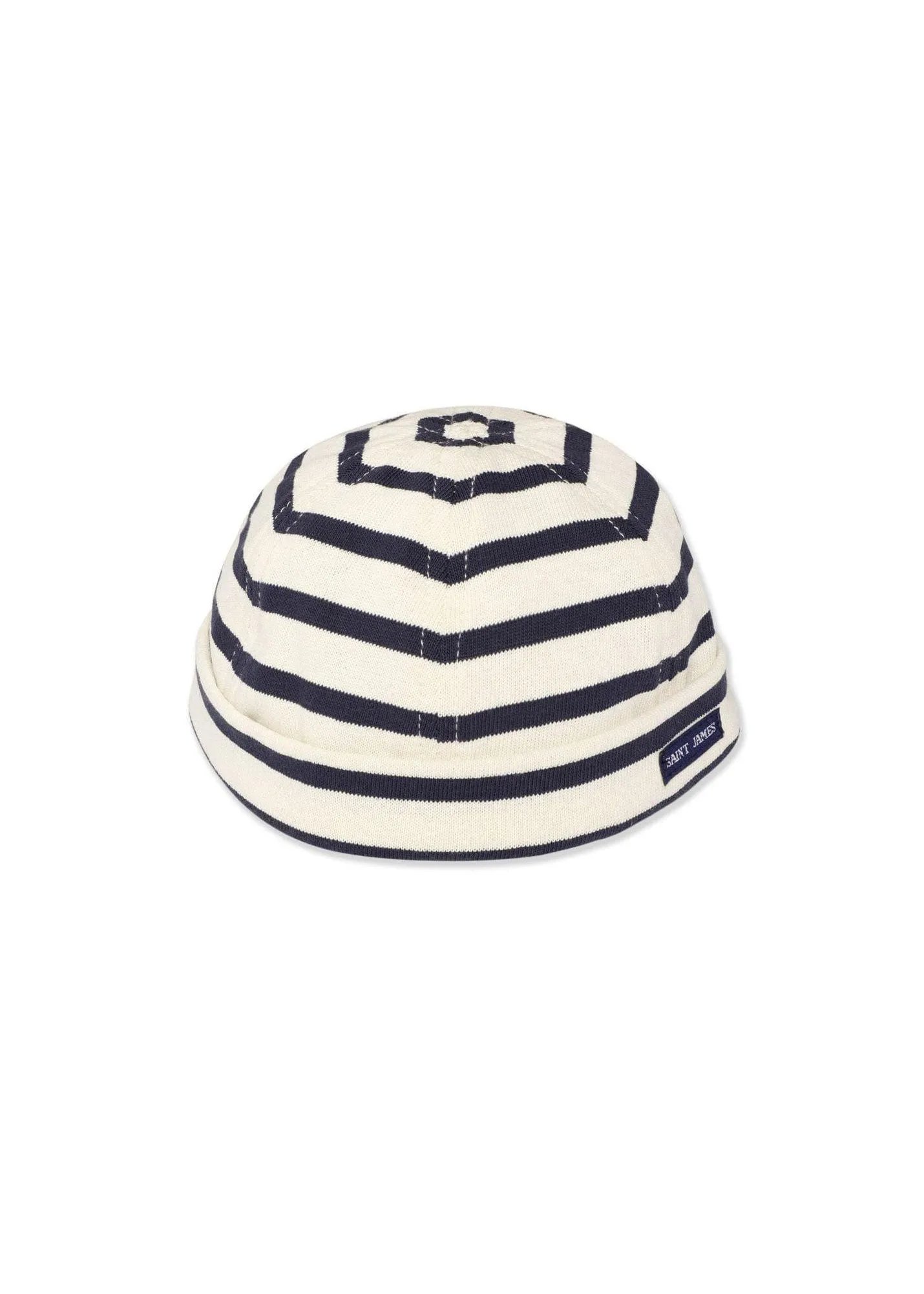 Bonnet court miki Mridien - ray, en coton pais (ECRU/MARINE)