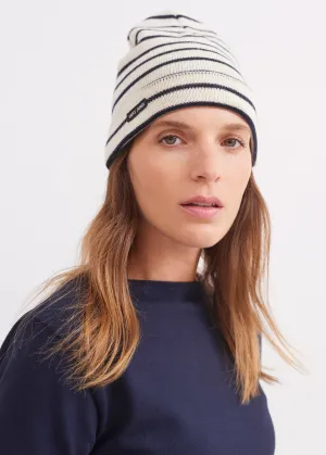 Bonnet de quart ray - en pure laine vierge (ECRU/MARINE)