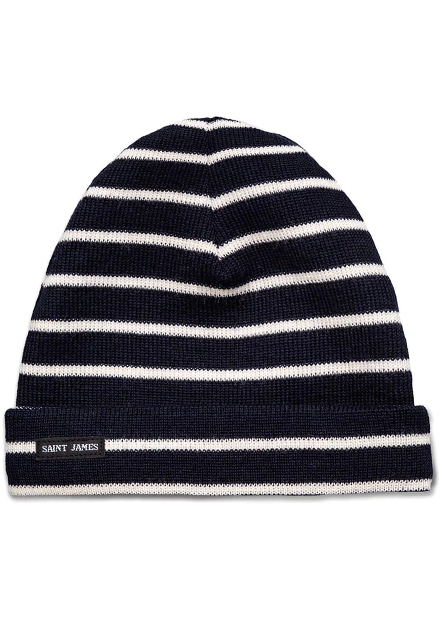 Bonnet de quart ray enfant - en pure laine vierge (MARINE/ECRU)