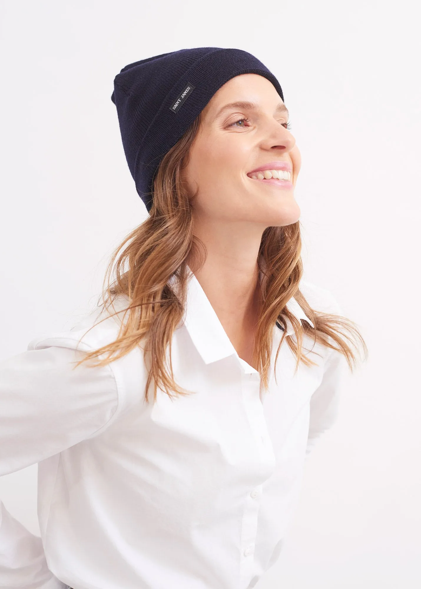 Bonnet de quart uni - en pure laine vierge (MARINE)