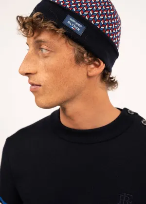 Bonnet jacquard en laine - SAINT JAMES x Elyse (NAVY/MULTICO)