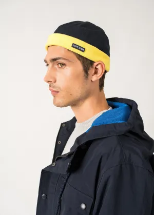 Bonnet marin Miki bicolore - en toile de coton (MARINE/ACIDULE)