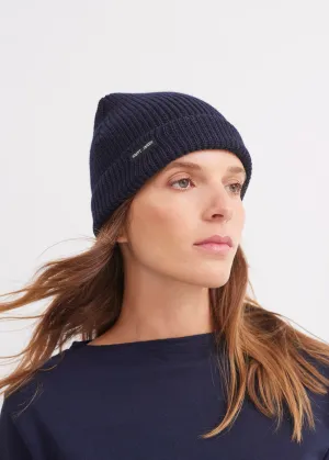 Bonnet uni Perl - en laine (MARINE)