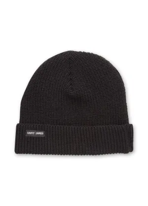Bonnet uni Perl - en laine (NOIR)