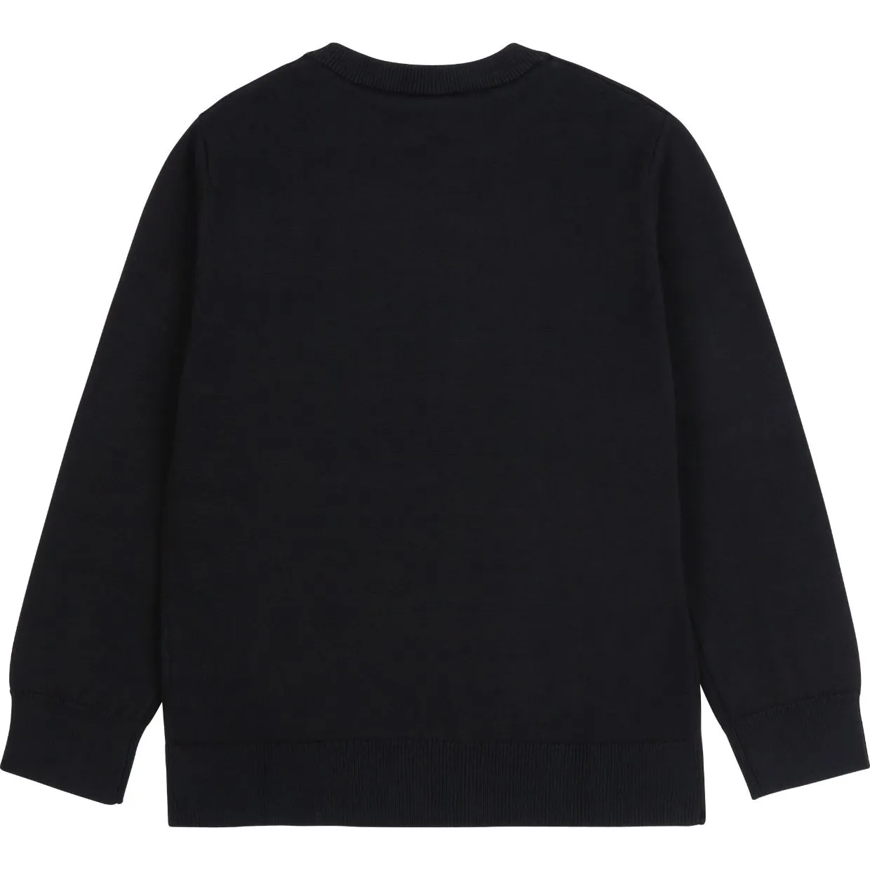 Boss Kids Black Rubberised Logo Knitted Sweatshirt