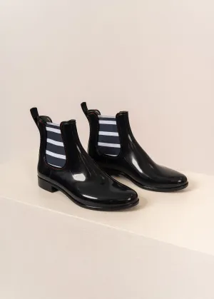 Bottines en caoutchouc Cyana -  lastiques rays (MARINE)