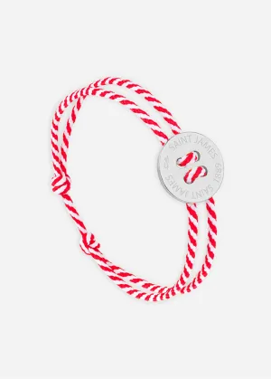 Bracelet lien Bouton - SAINT JAMES x Le Vent  la franaise (ARGENT/RAYE BLANC/ROUGE)