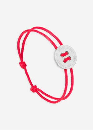 Bracelet lien Bouton - SAINT JAMES x Le Vent  la franaise (ARGENT/ROUGE)