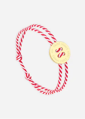 Bracelet lien Bouton - SAINT JAMES x Le Vent  la franaise (OR/RAYE BLANC/ROUGE)