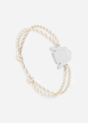 Bracelet lien Marinire - SAINT JAMES x Le Vent  la franaise (ARGENT/RAYE BLANC/BEIGE)