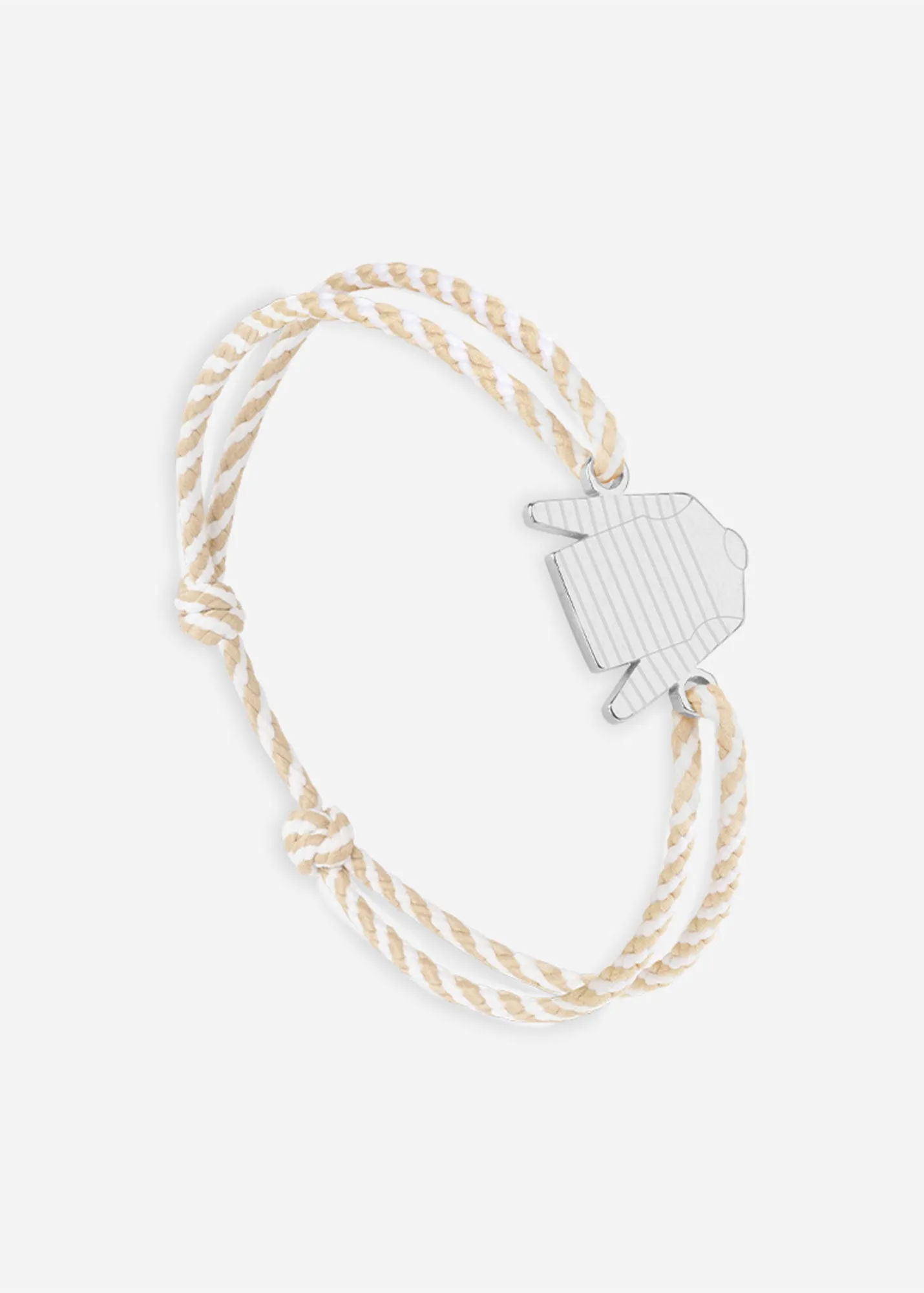 Bracelet lien Marinire - SAINT JAMES x Le Vent  la franaise (ARGENT/RAYE BLANC/BEIGE)