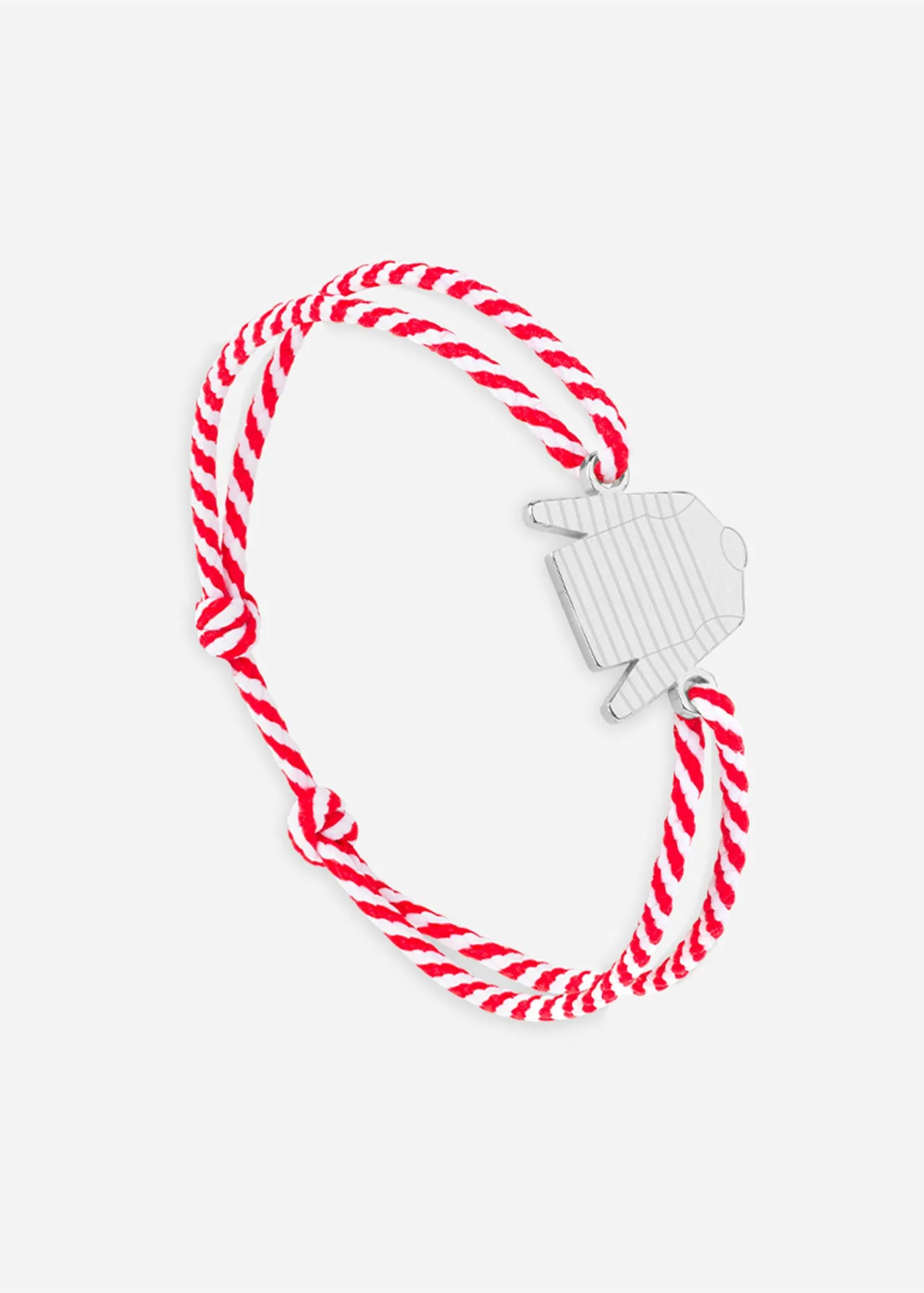 Bracelet lien Marinire - SAINT JAMES x Le Vent  la franaise (ARGENT/RAYE BLANC/ROUGE)