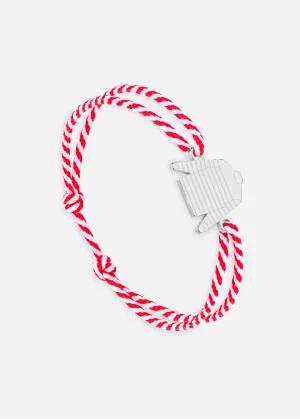 Bracelet lien Marinire - SAINT JAMES x Le Vent  la franaise (ARGENT/RAYE BLANC/ROUGE)