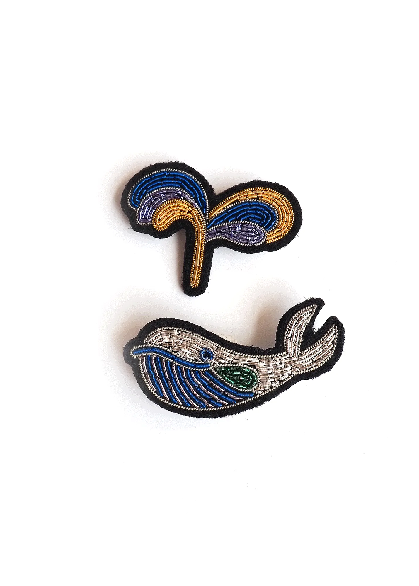 Broche brode Baleine - SAINT JAMES x Macon & Lesquoy (BLANC/BLEU)