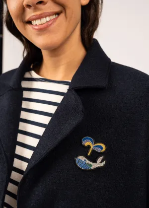 Broche brode Baleine - SAINT JAMES x Macon & Lesquoy (BLANC/BLEU)