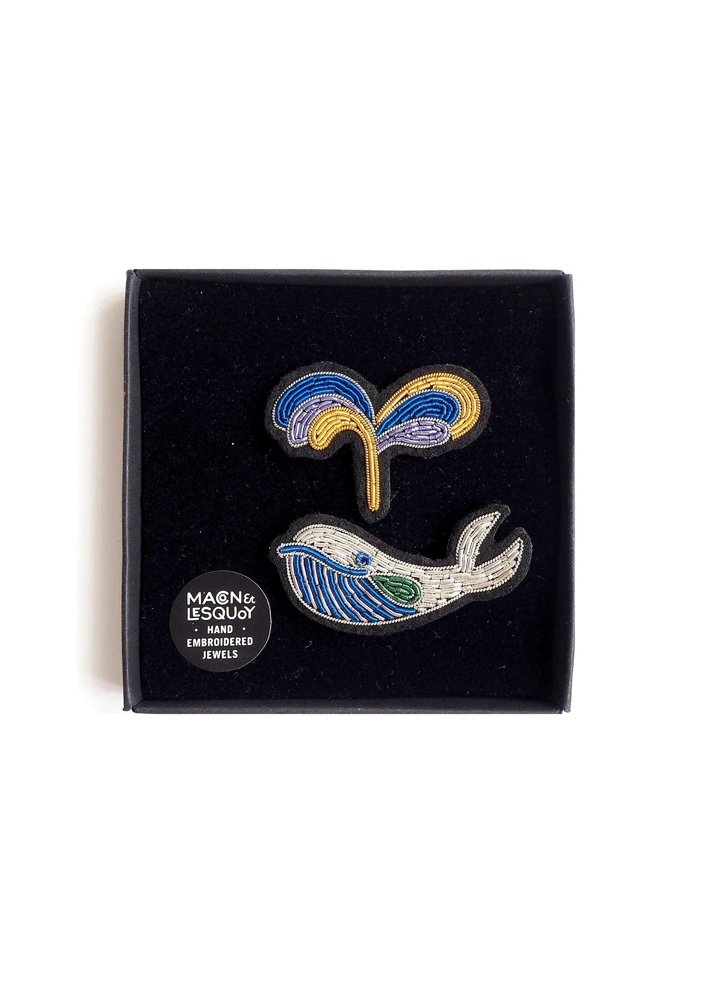 Broche brode Baleine - SAINT JAMES x Macon & Lesquoy (BLANC/BLEU)