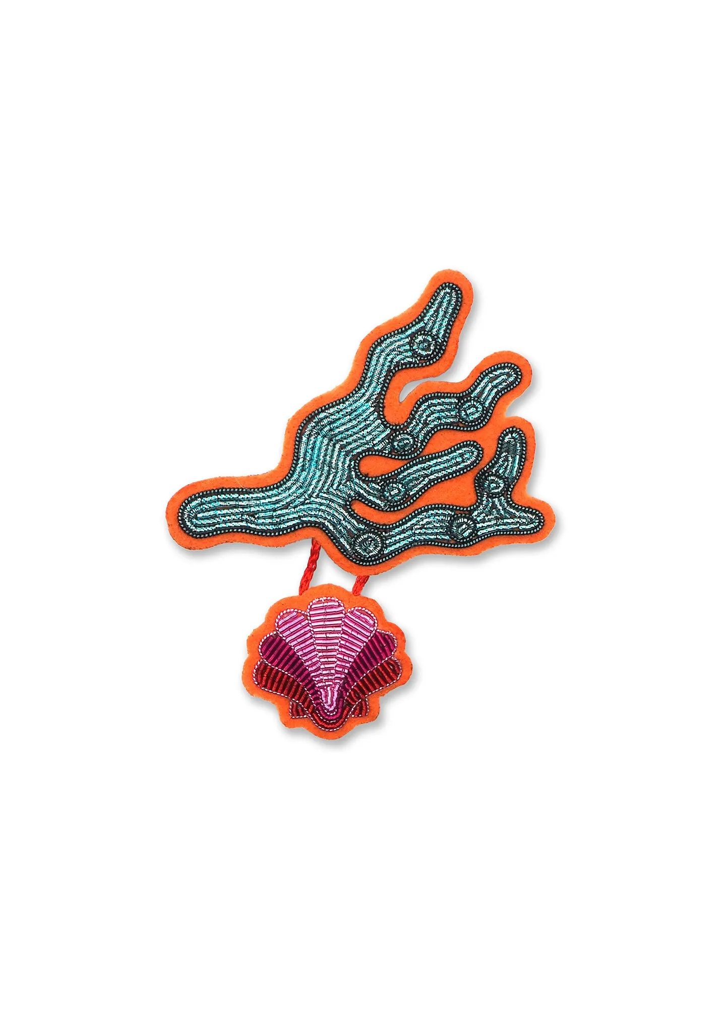 Broche brode Corail - SAINT JAMES x Macon & Lesquoy (TURQUOISE)