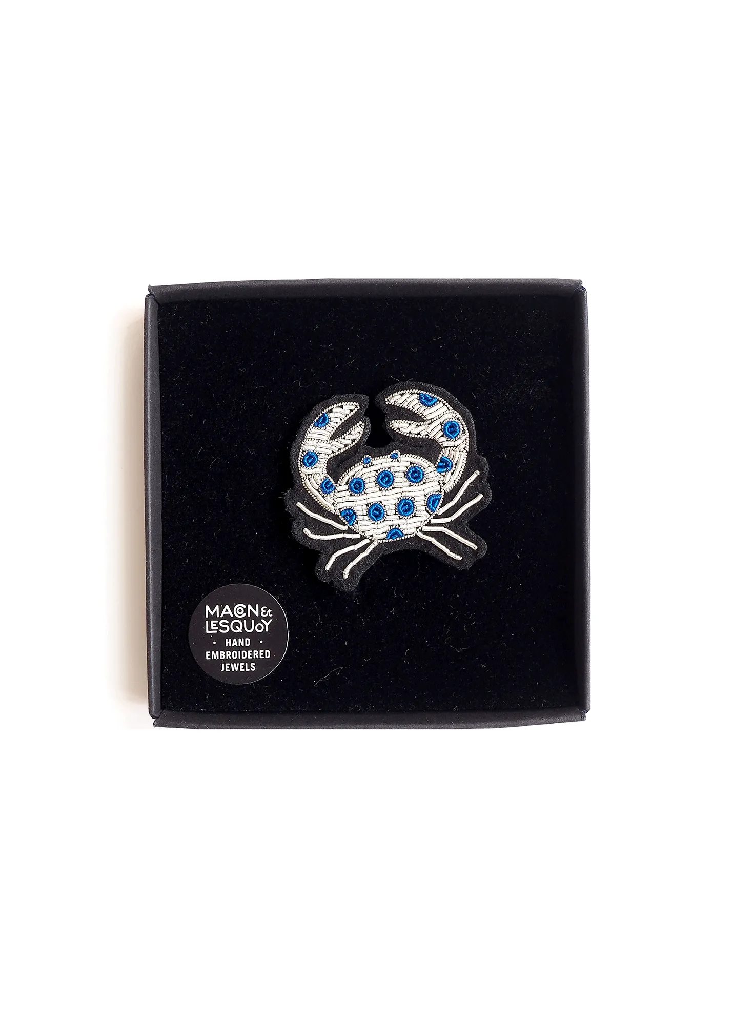Broche brode Crabe  pois - SAINT JAMES x Macon & Lesquoy (BLANC/BLEU)