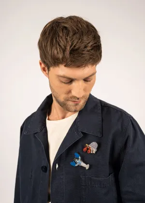 Broche brode Hermite - SAINT JAMES x Macon & Lesquoy (BLANC/GITANE/TULIPE)