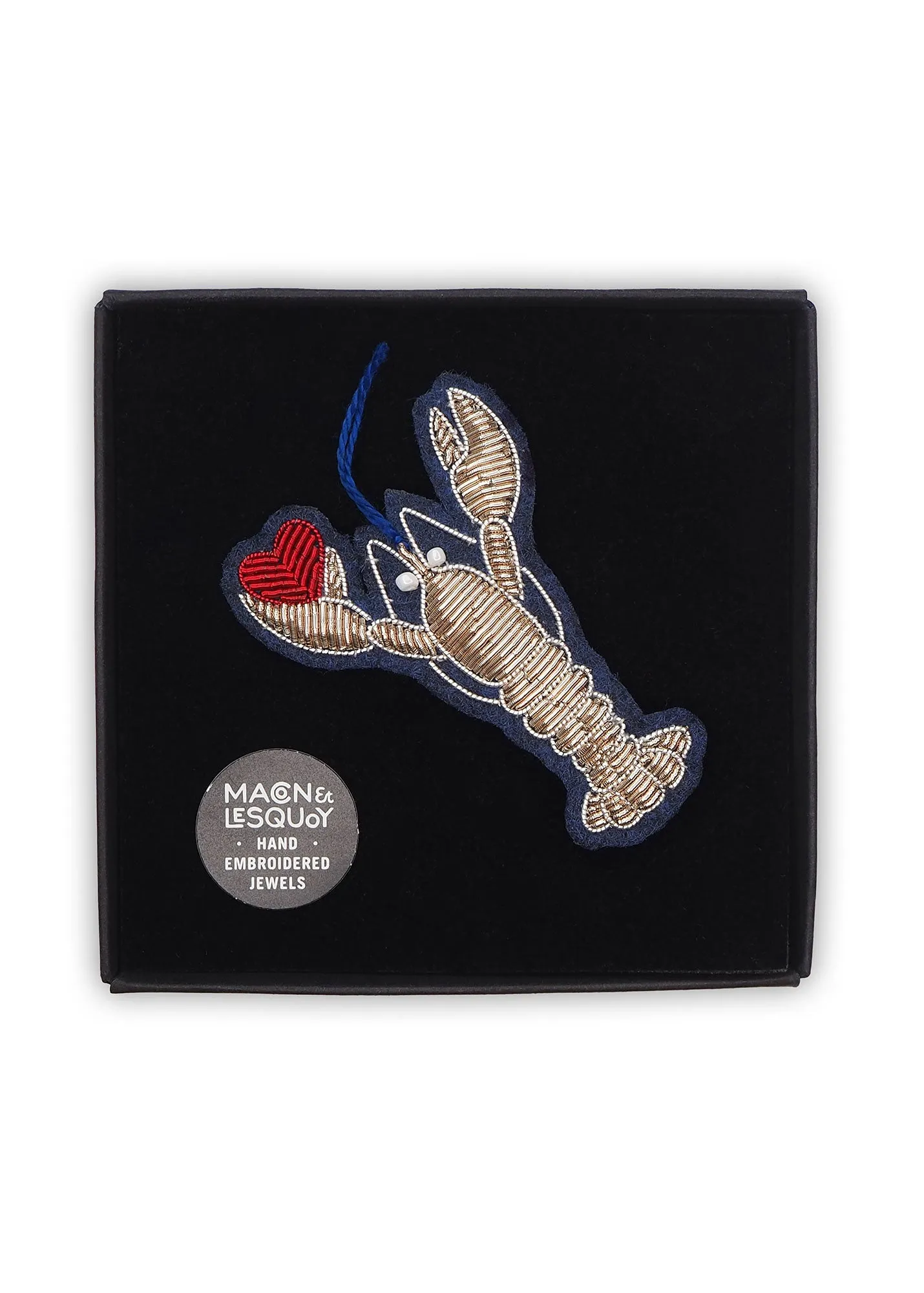 Broche brode Homard coeur - SAINT JAMES x Macon & Lesquoy (OR)