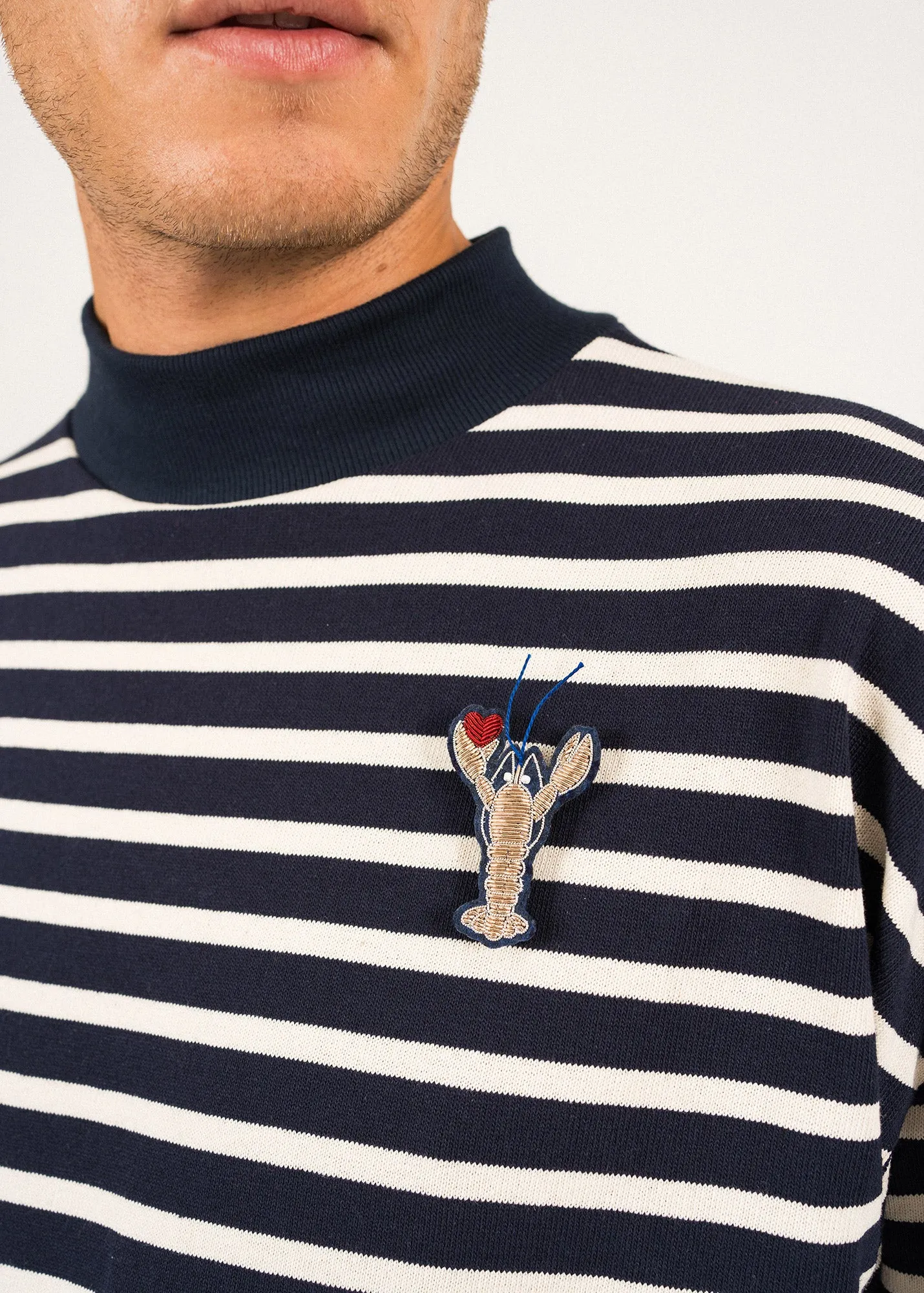 Broche brode Homard coeur - SAINT JAMES x Macon & Lesquoy (OR)