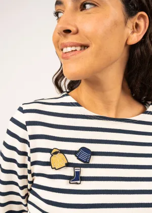Broche brode Marinire - SAINT JAMES x Macon & Lesquoy (BLEU/BLANC)
