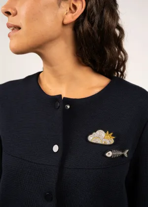 Broche brode Nuageux - SAINT JAMES x Macon & Lesquoy (OR)