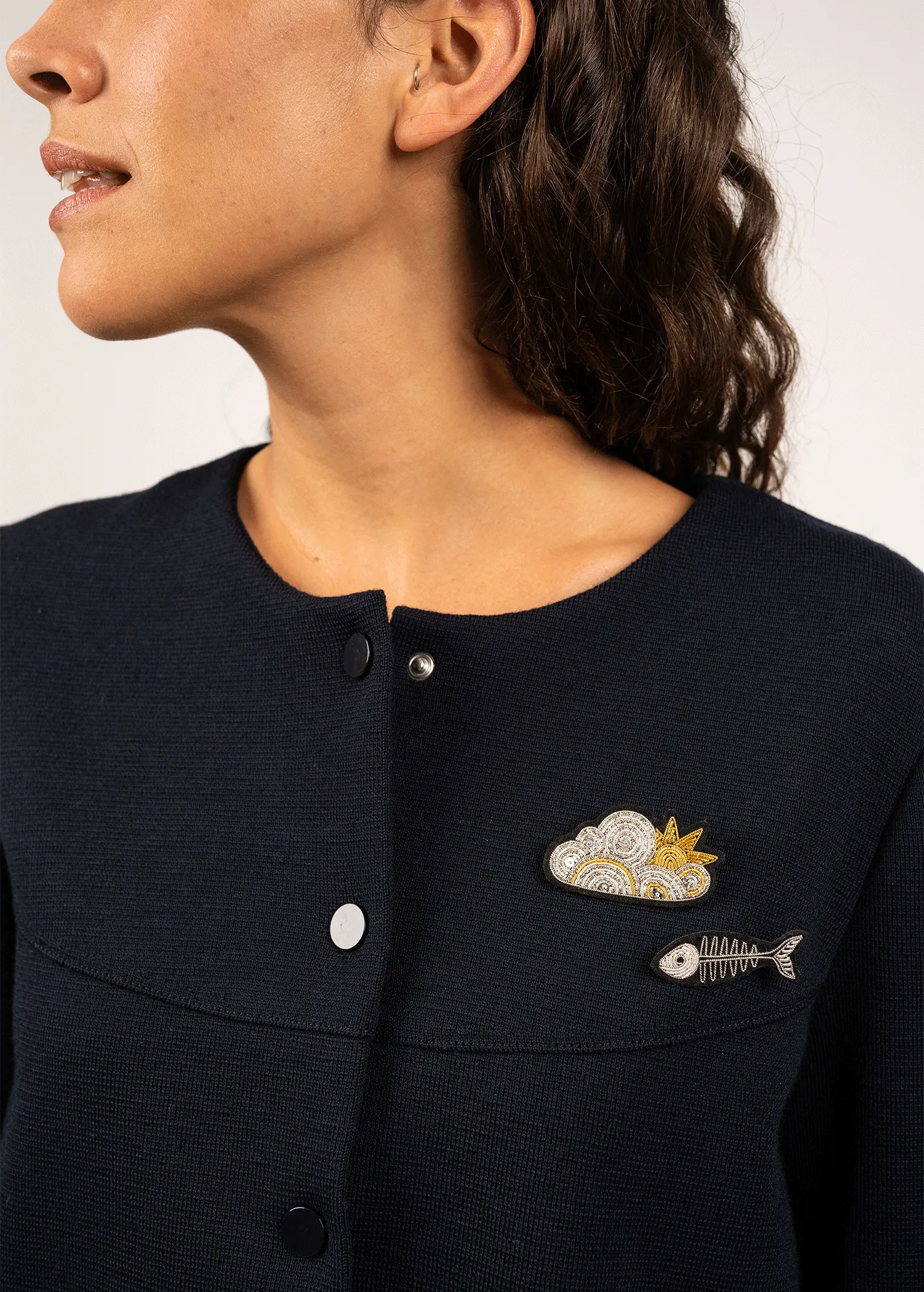 Broche brode Nuageux - SAINT JAMES x Macon & Lesquoy (OR)