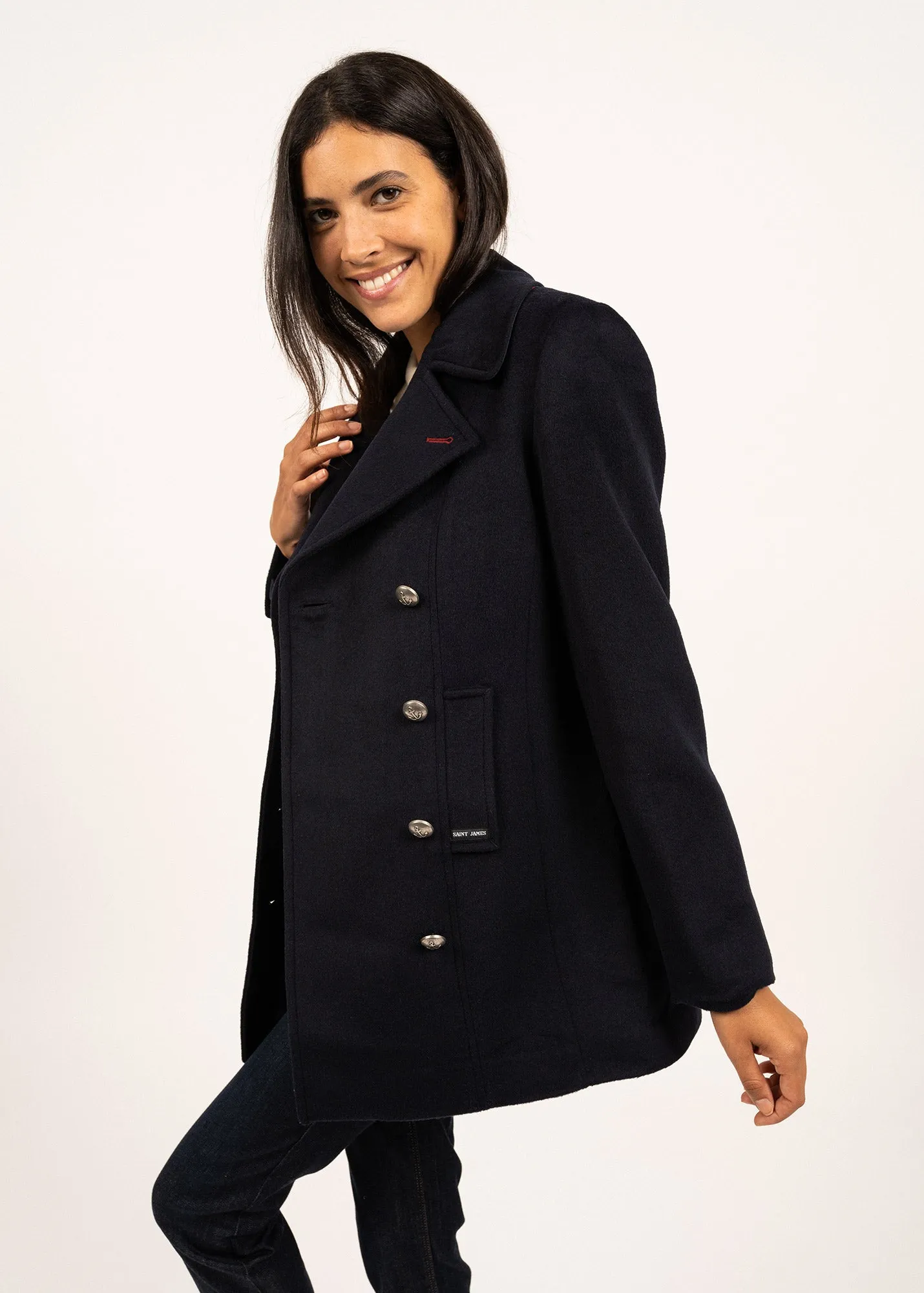Caban marin St Briac - en drap de laine (NAVY)