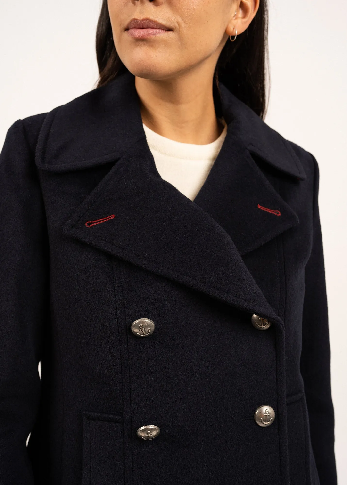 Caban marin St Briac - en drap de laine (NAVY)