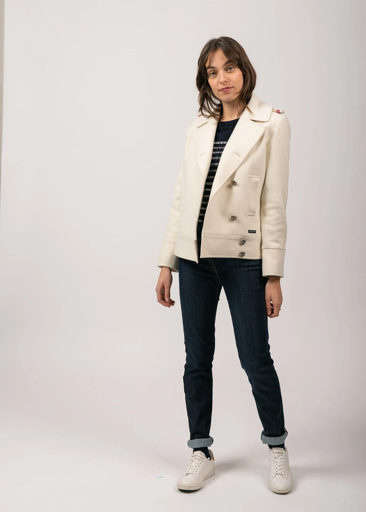 Caban Ste Brigitte - en drap de laine (BLANC D'HIVER)