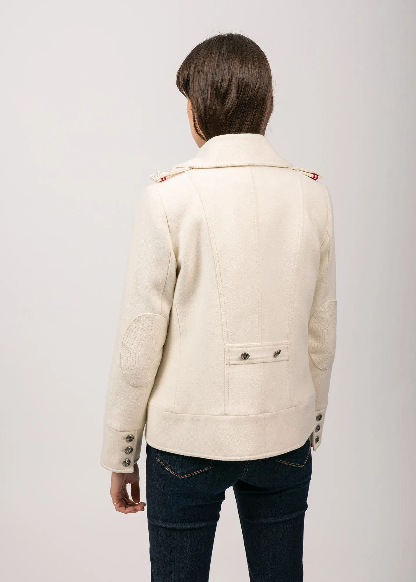 Caban Ste Brigitte - en drap de laine (BLANC D'HIVER)