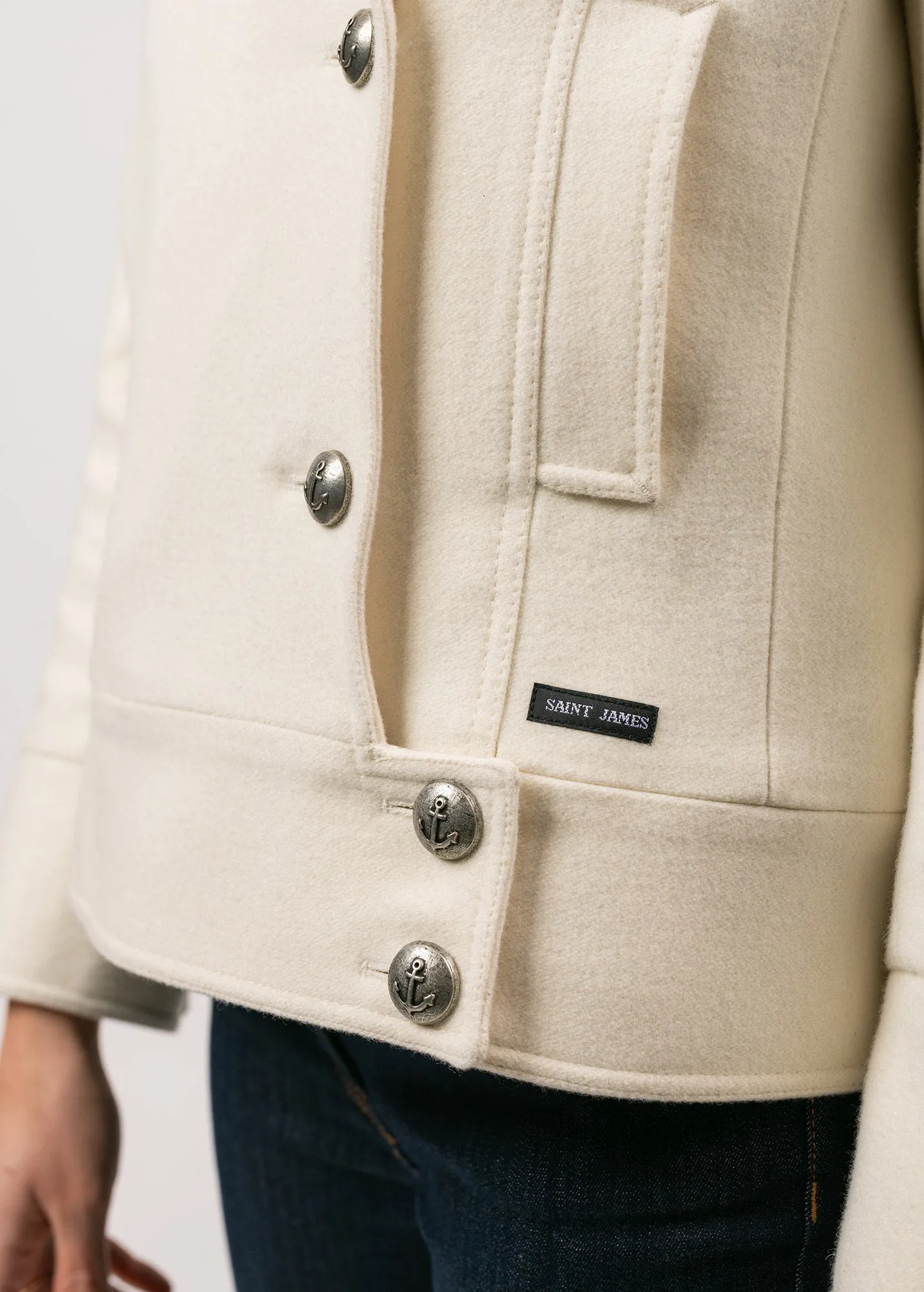 Caban Ste Brigitte - en drap de laine (BLANC D'HIVER)