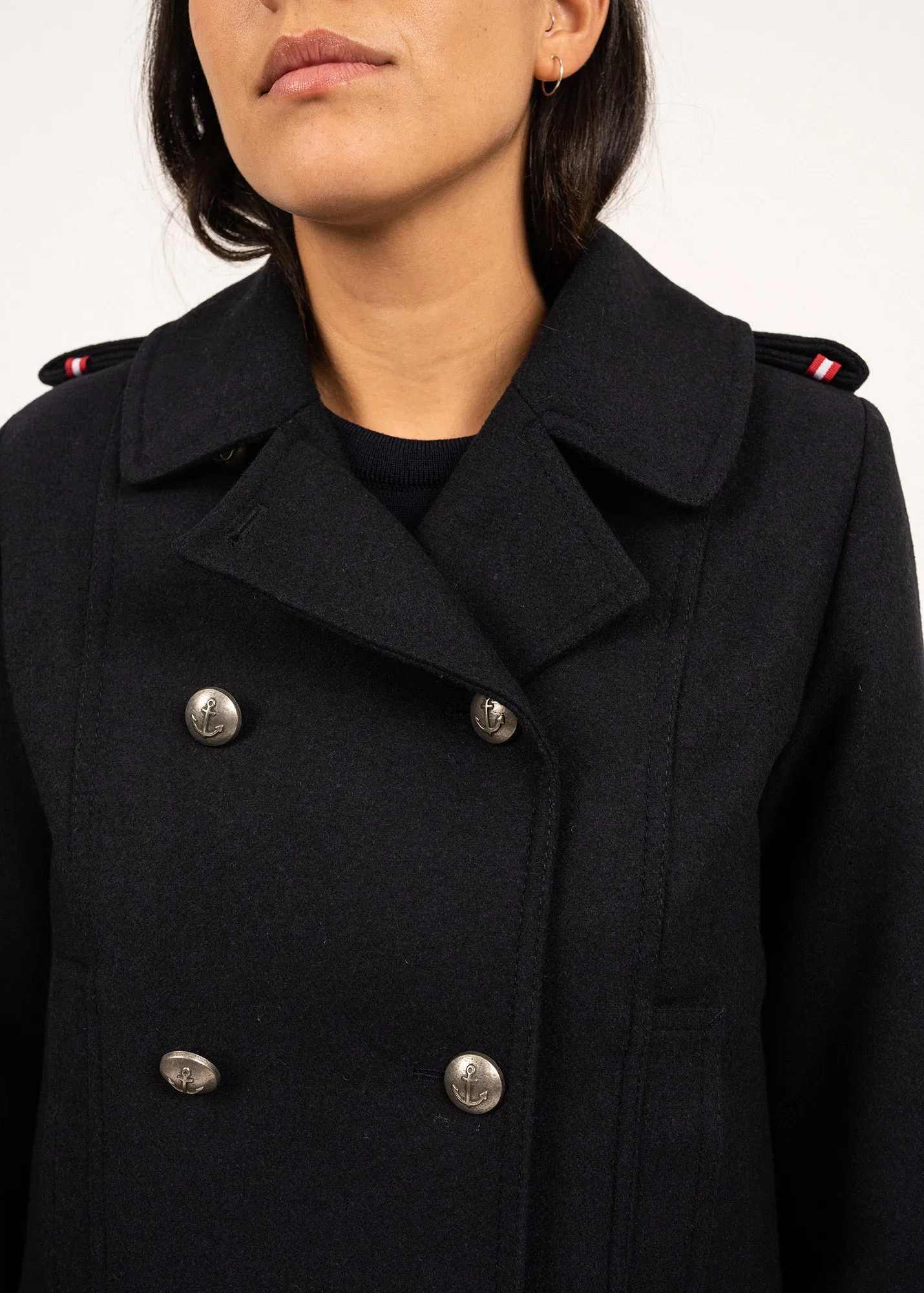 Caban Ste Brigitte - en drap de laine (NAVY)