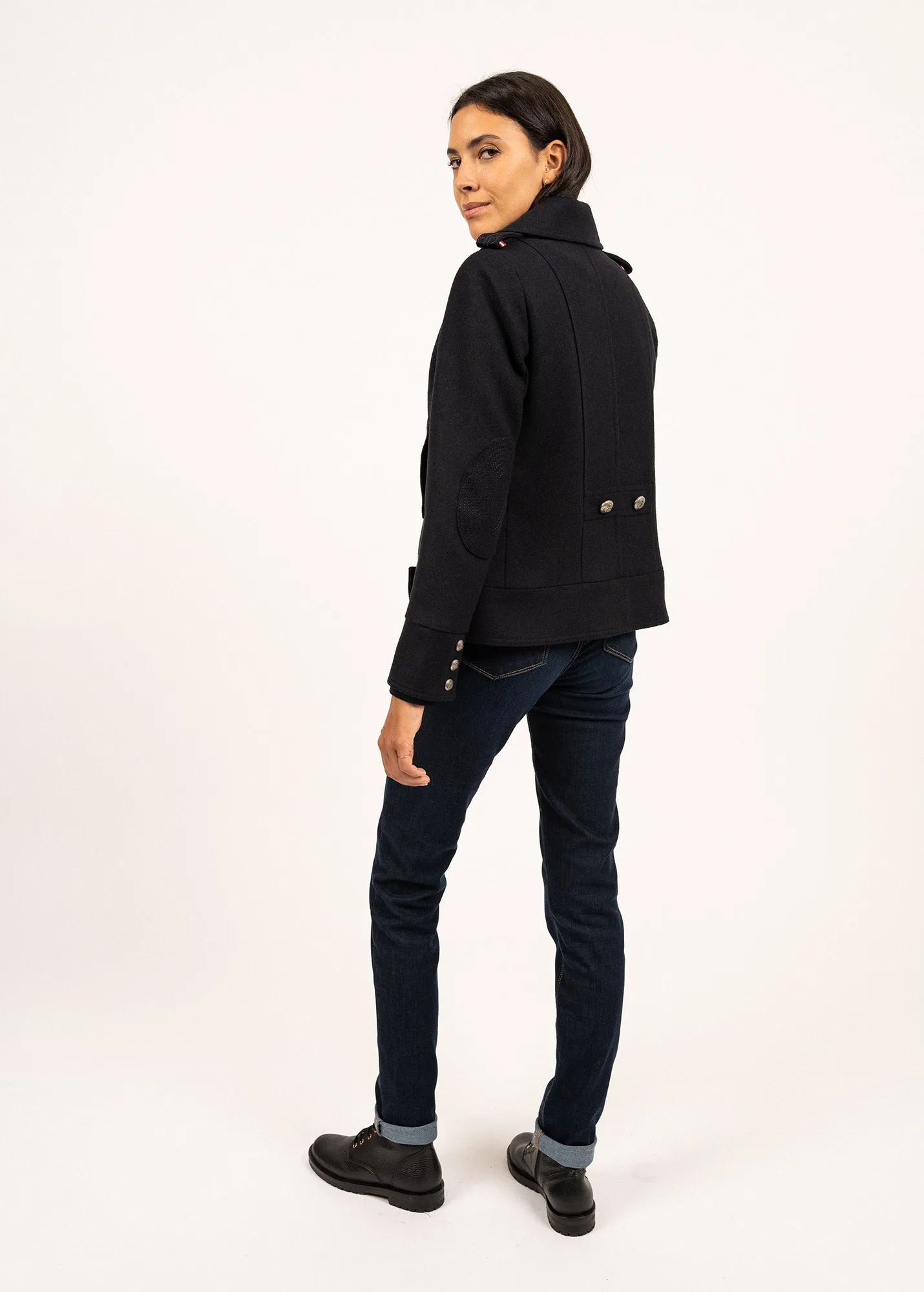 Caban Ste Brigitte - en drap de laine (NAVY)