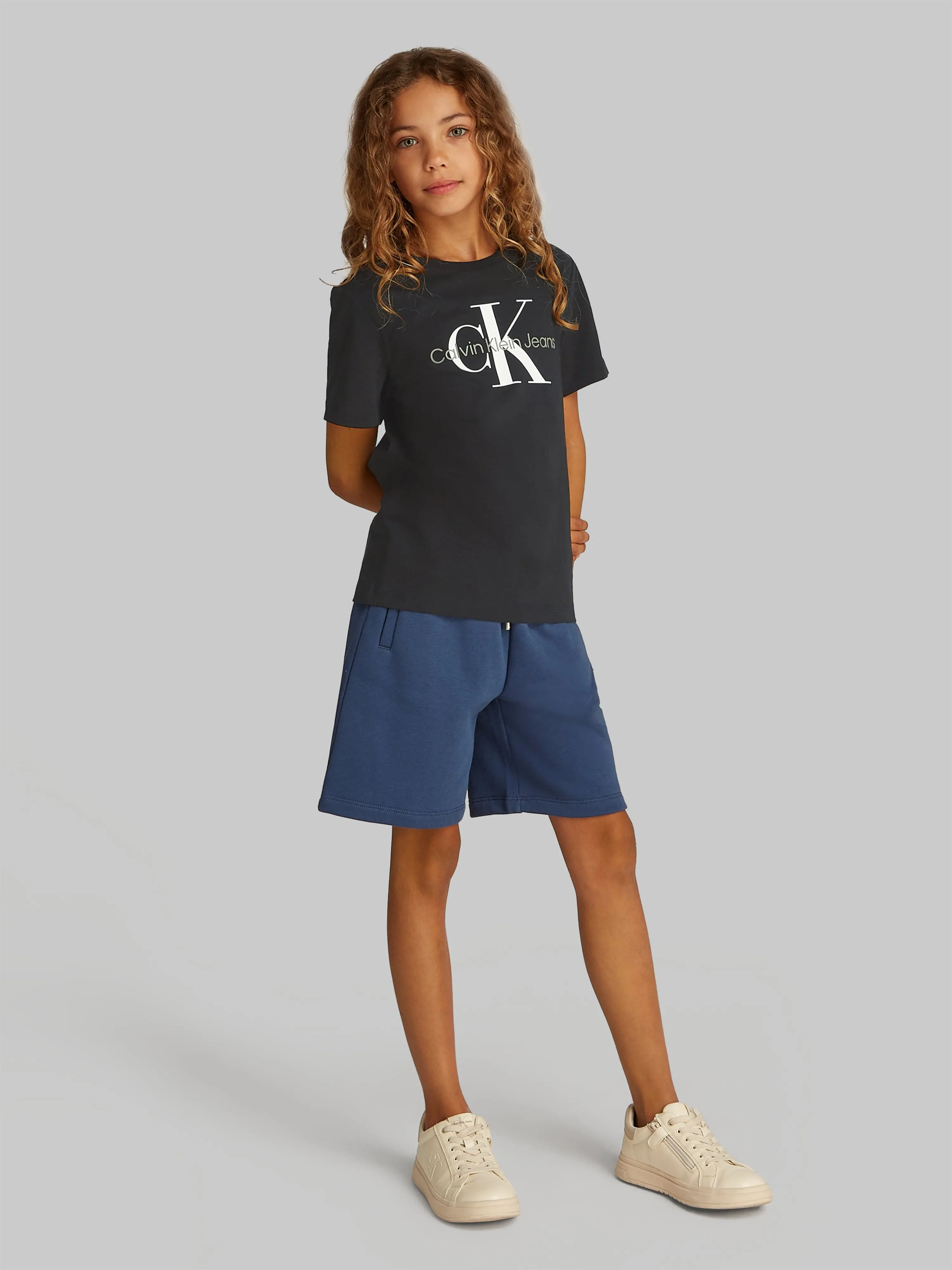 Calvin Klein Kids CK Monogram T-Shirt in Black