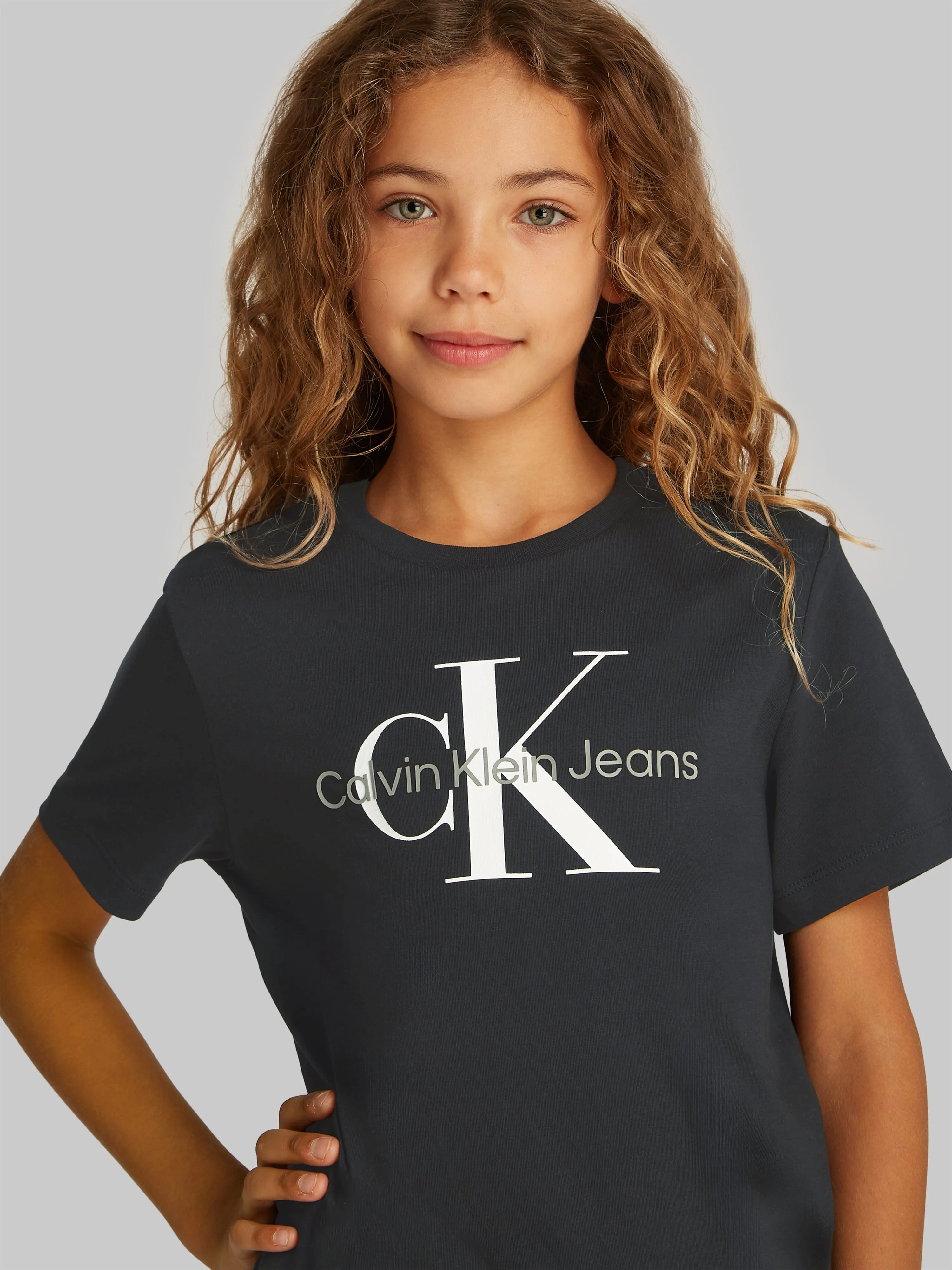 Calvin Klein Kids CK Monogram T-Shirt in Black