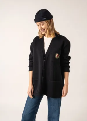 Cardigan en laine Yachting Rdit -  blason brod poitrine (NAVY)
